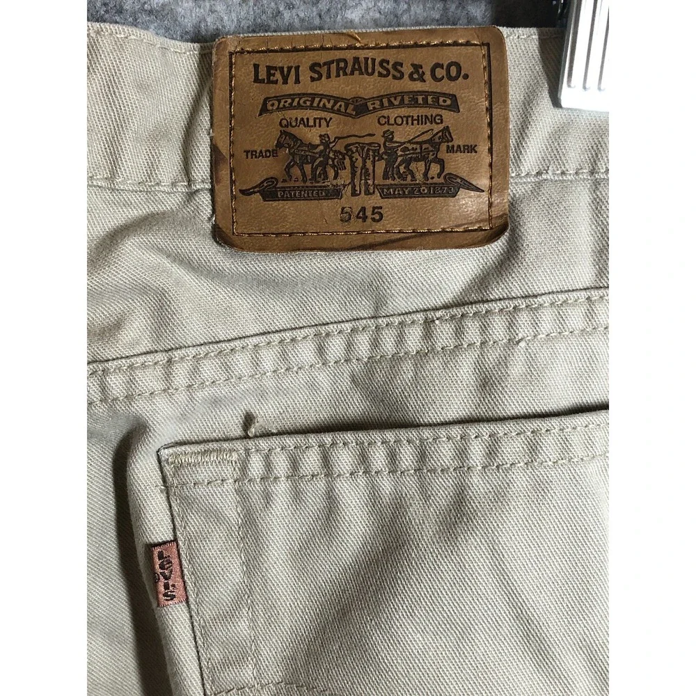 Vintage Levis Jeans Men 36x30 Tan Loose Fit 545 90s Y2K Made in USA